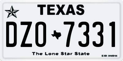 TX license plate DZO7331