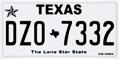 TX license plate DZO7332