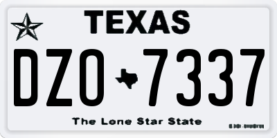 TX license plate DZO7337