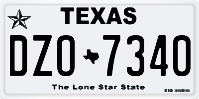 TX license plate DZO7340