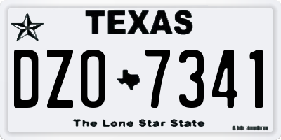 TX license plate DZO7341