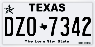 TX license plate DZO7342