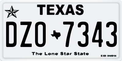 TX license plate DZO7343