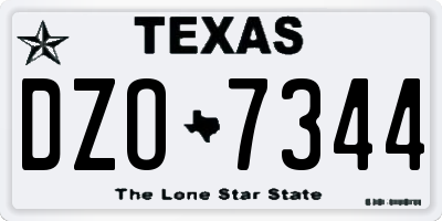 TX license plate DZO7344