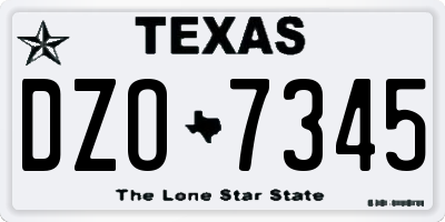 TX license plate DZO7345