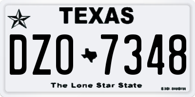 TX license plate DZO7348