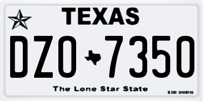 TX license plate DZO7350