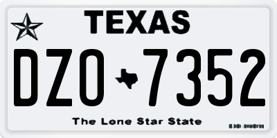 TX license plate DZO7352