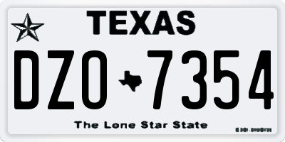 TX license plate DZO7354