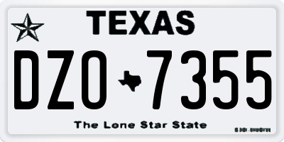 TX license plate DZO7355