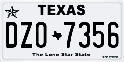 TX license plate DZO7356