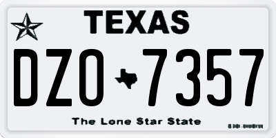 TX license plate DZO7357
