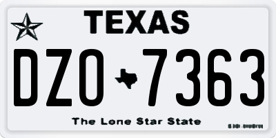 TX license plate DZO7363