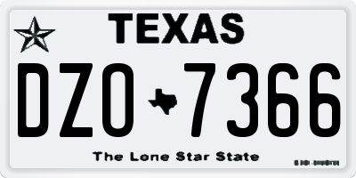 TX license plate DZO7366