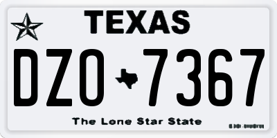 TX license plate DZO7367