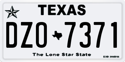 TX license plate DZO7371