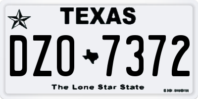 TX license plate DZO7372