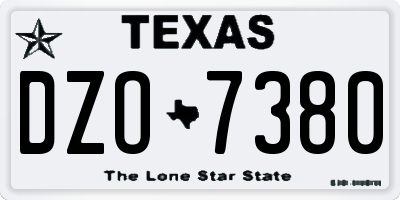 TX license plate DZO7380