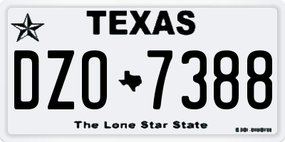 TX license plate DZO7388