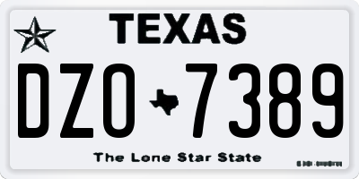 TX license plate DZO7389