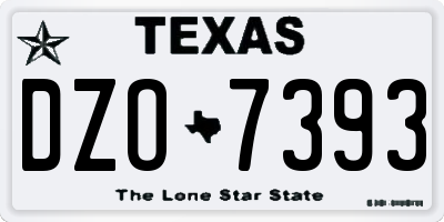TX license plate DZO7393