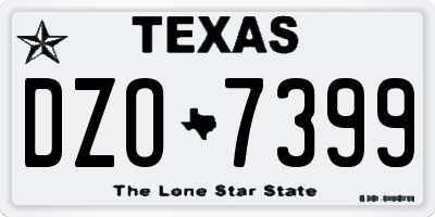 TX license plate DZO7399