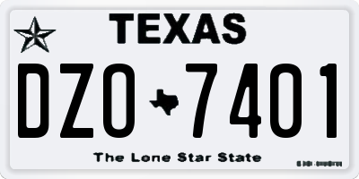 TX license plate DZO7401