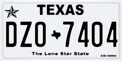 TX license plate DZO7404