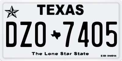 TX license plate DZO7405