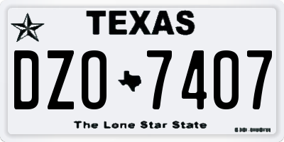 TX license plate DZO7407