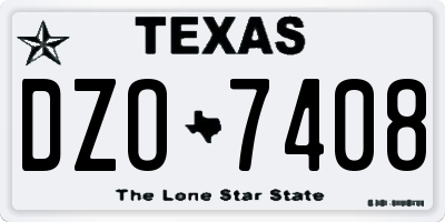 TX license plate DZO7408