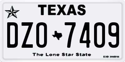 TX license plate DZO7409