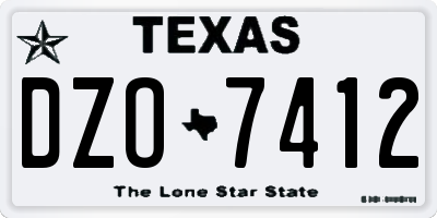 TX license plate DZO7412