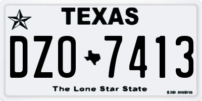TX license plate DZO7413