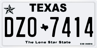 TX license plate DZO7414