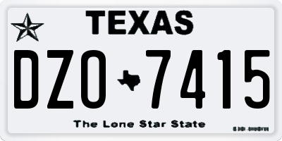 TX license plate DZO7415
