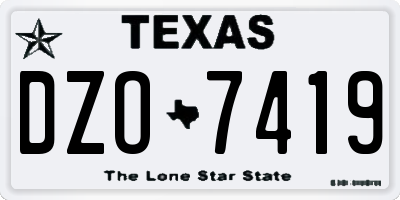 TX license plate DZO7419