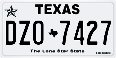 TX license plate DZO7427