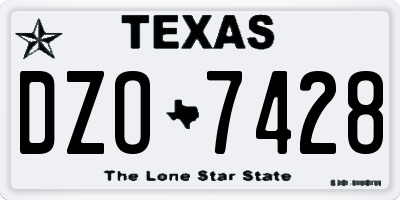 TX license plate DZO7428