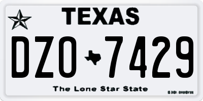 TX license plate DZO7429