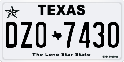 TX license plate DZO7430