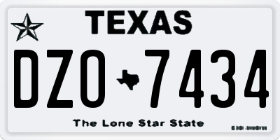 TX license plate DZO7434