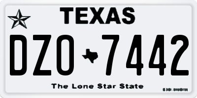 TX license plate DZO7442