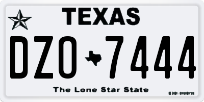TX license plate DZO7444