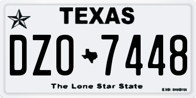 TX license plate DZO7448