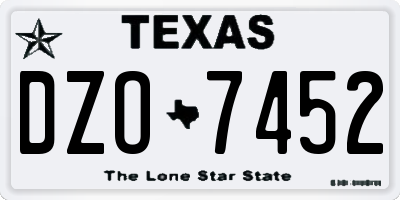 TX license plate DZO7452