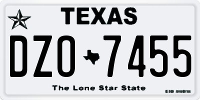 TX license plate DZO7455