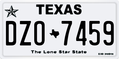 TX license plate DZO7459