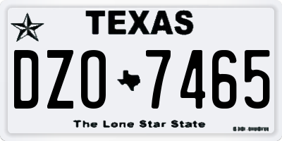 TX license plate DZO7465
