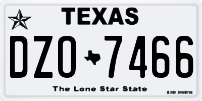 TX license plate DZO7466